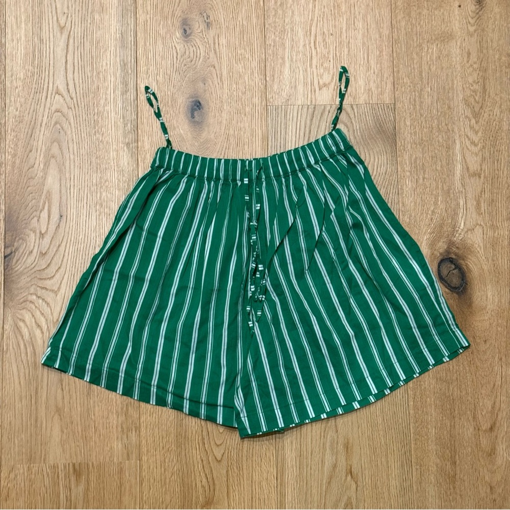 Faithfull the Brand Green Striped Shorts, 4.
